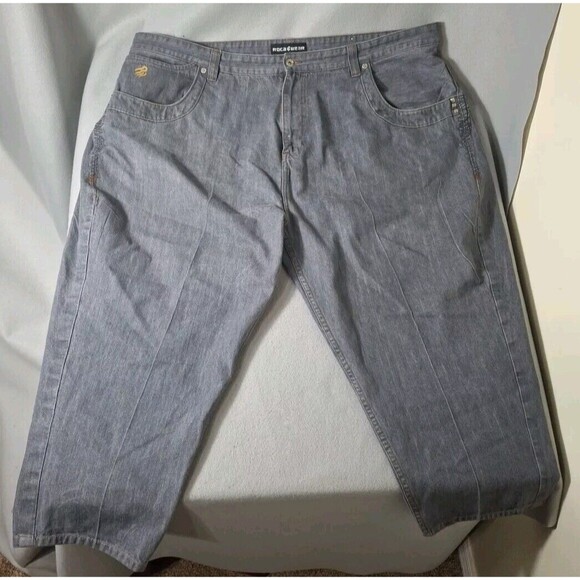 Roca Wear Jeans Shorts Mens 54/26 Blue Denim Baggy Y2K Skater Hip Hop - Picture 1 of 16